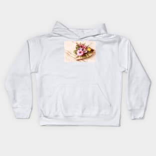 Decorative heart with flowers Kids Hoodie